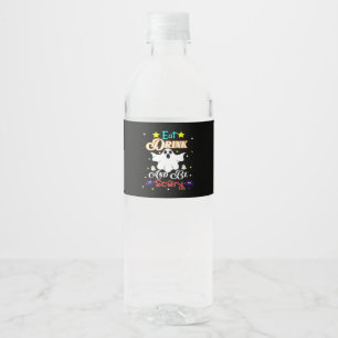 Étiquette Pour Bouteilles D'eau Mangez Boire Et Soyez Effrayant Joyeux Halloween J