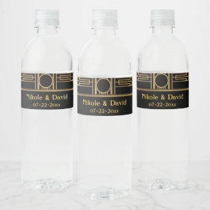 Étiquette Pour Bouteilles D'eau Mariage Art Déco Gatsby
