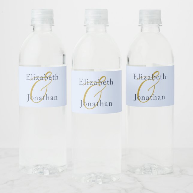 Étiquette Pour Bouteilles D'eau Mariage bleu opulent (Bouteilles)
