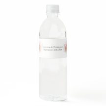 Mariage Bouteille d'eau Étiquette Peach rose Roseb