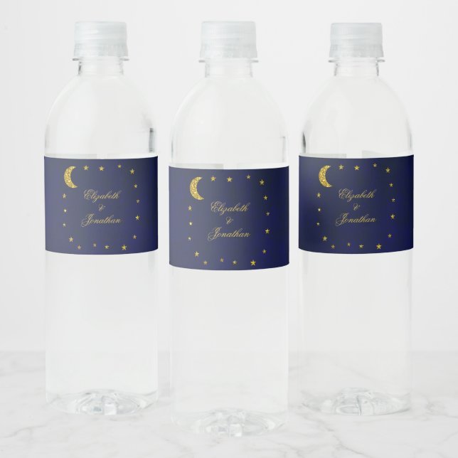 Étiquette Pour Bouteilles D'eau Mariage céleste du ciel nocturne (Bouteilles)