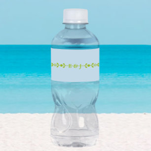 Étiquette Pour Bouteilles D'eau Mariage Citron Vert et Bleu Côtiers