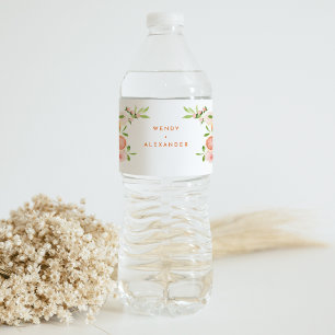 Étiquette Pour Bouteilles D'eau Mariage d'aquarelle Citrus