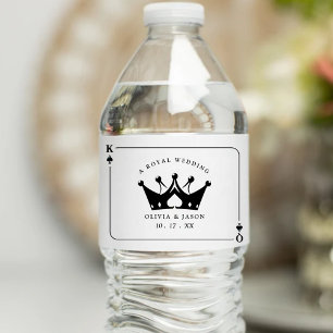 Étiquette Pour Bouteilles D'eau Mariage de carte de poker King & Queen of Spades C