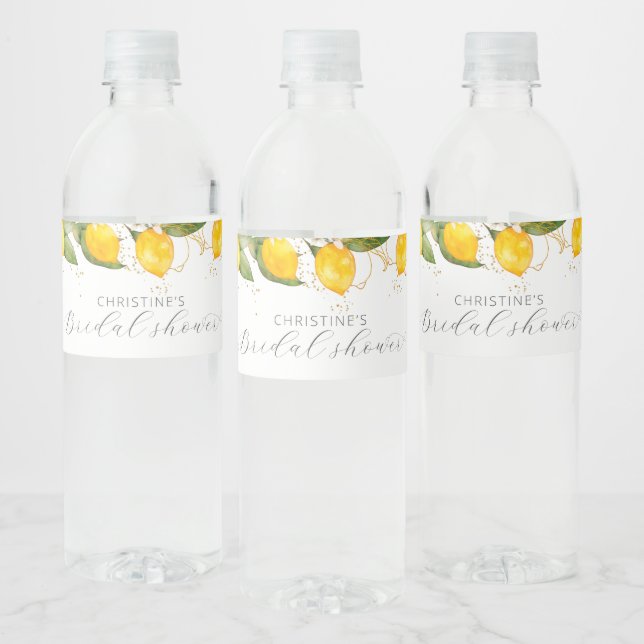 Étiquette Pour Bouteilles D'eau Mariage de citron d'été Shower (Bouteilles)