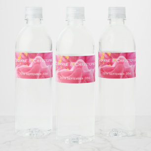 Étiquette Pour Bouteilles D'eau Mariage de design floral rose
