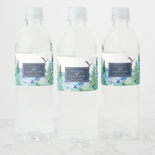 Étiquette Pour Bouteilles D'eau Mariage de destination des Rocheuses