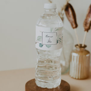 Étiquette Pour Bouteilles D'eau Mariage de feuillage Eucalyptus vert d'été