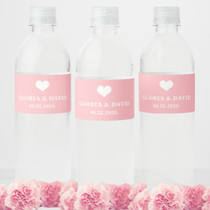 Étiquette Pour Bouteilles D'eau Mariage de Merci rose