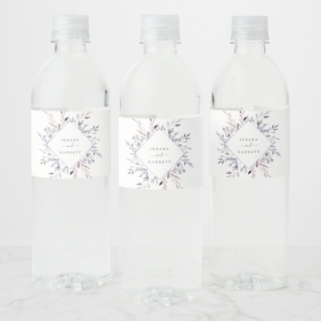 Étiquette Pour Bouteilles D'eau Mariage de verdure d'hiver (Bouteilles)