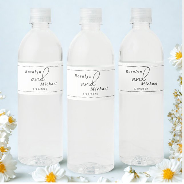 Étiquette Pour Bouteilles D'eau Mariage Élégant Simple (Créateur téléchargé)