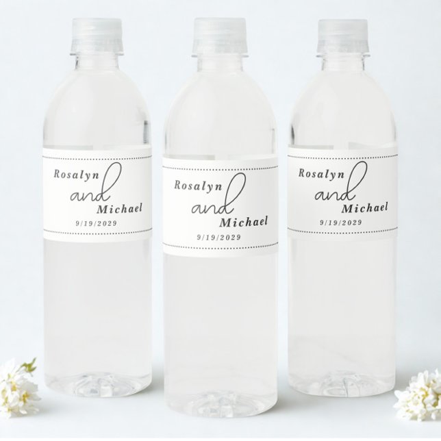 Étiquette Pour Bouteilles D'eau Mariage Élégant Simple (Créateur téléchargé)