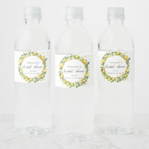 Étiquette Pour Bouteilles D'eau Mariage Estival Moderne au Citron et aux Agrumes