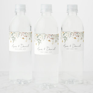 Étiquette Pour Bouteilles D'eau Mariage fleur sauvage