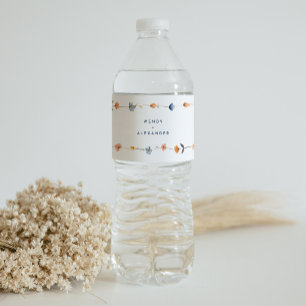 Étiquette Pour Bouteilles D'eau Mariage floral élégant