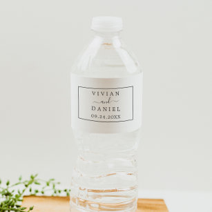 Etiquette autocollante bouteille d'eau mariage personnalisable