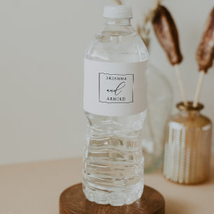 Étiquette Pour Bouteilles D'eau Mariage minimaliste chic classique