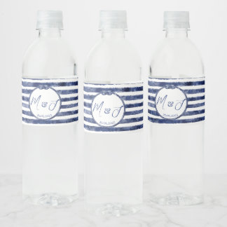Étiquette Pour Bouteilles D'eau Mariage nautique côtier