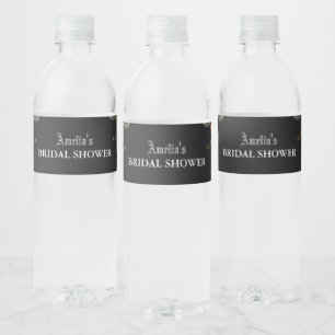 Étiquette Pour Bouteilles D'eau Mariage noir sombre et vintage en hiver