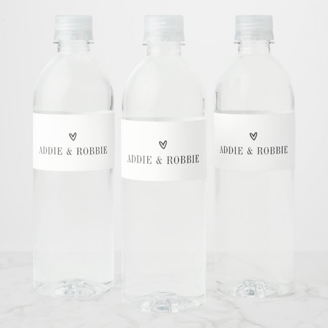 Étiquette Pour Bouteilles D'eau Mariage personnalisé minimaliste (Bouteilles)
