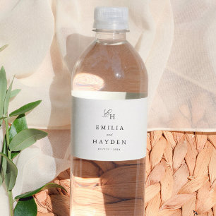 Étiquette Pour Bouteilles D'eau Mariage Photo de l'Arche Minimaliste Bohème