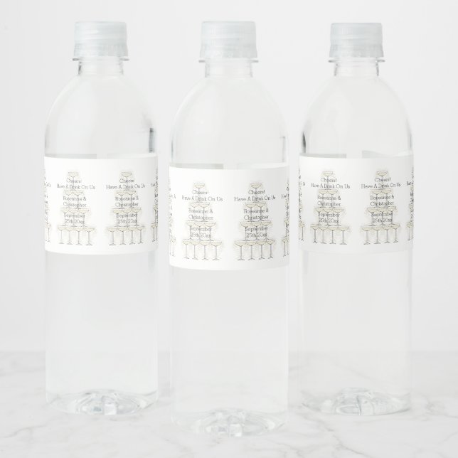 Étiquette Pour Bouteilles D'eau Mariage Simple Verres à Champagne (Bouteilles)