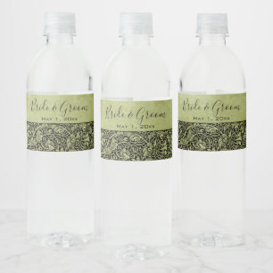 Étiquette Pour Bouteilles D'eau Mariage Vintage, Fleurs Victoriennes Motif Floral