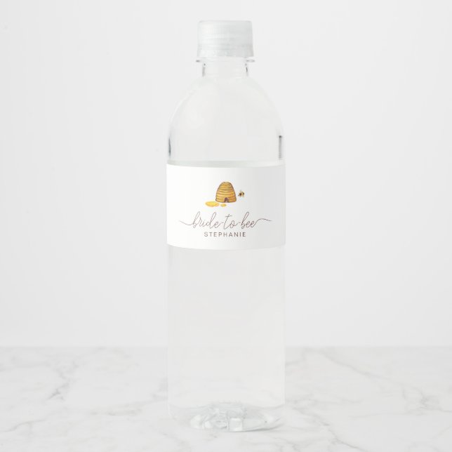 Étiquette Pour Bouteilles D'eau Mariée à l'étiquette d'abeille (Devant)