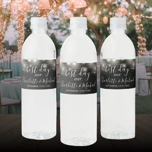 Étiquette Pour Bouteilles D'eau Meilleure journée de tous les temps Guirlande Noir