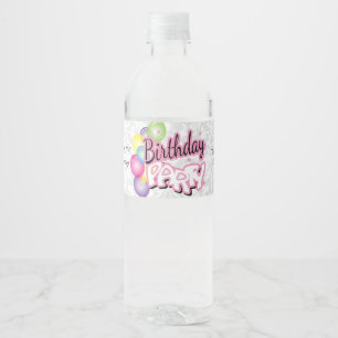 Étiquette Pour Bouteilles D'eau Merci fête d'anniversaire - Rose