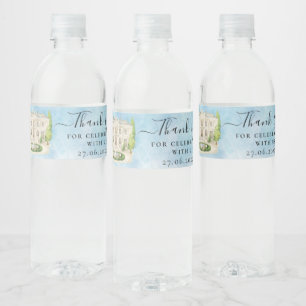 Étiquette Pour Bouteilles D'eau Merci Venue Fontaine colombes Mariage Luxe