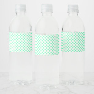 Étiquette Pour Bouteilles D'eau Mint Green Polka Point Motif Love Ball Imprimer mi