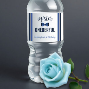 Étiquette Pour Bouteilles D'eau Mister Onederful Bow Cravate 1er anniversaire