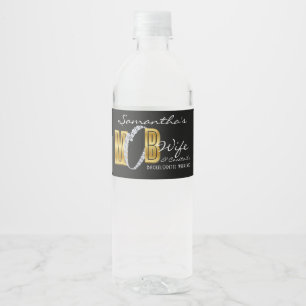 Étiquette Pour Bouteilles D'eau Mob Wife & Cocktails Black Bach Bachelorette Party