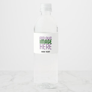 ÉTIQUETTE POUR BOUTEILLES D'EAU MODELE DE TEXTE D'IMAGE BLANCHE SIMPLE ÉDITABLE MO