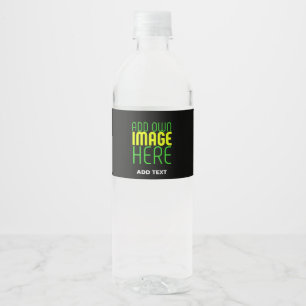 ÉTIQUETTE POUR BOUTEILLES D'EAU MODELE DE TEXTE D'IMAGE NOIRE SIMPLE ÉDITABLE MODE