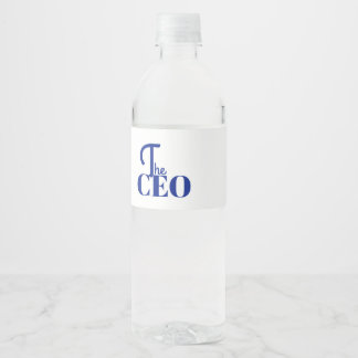 Étiquette Pour Bouteilles D'eau Moderne Minimaliste Le PDG Bleu