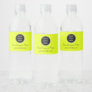 Étiquette Pour Bouteilles D'eau Moderne Minimaliste Néon Jaune logo Moderne person