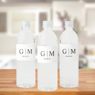Étiquette Pour Bouteilles D'eau Monogramme Mariage bouteille d'eau Étiquette Maria