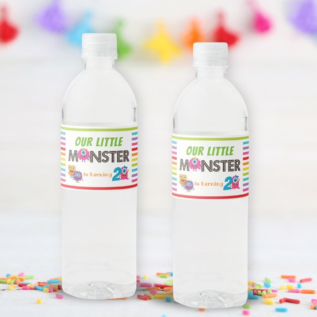 Étiquette Pour Bouteilles D'eau Monster Thème fête d'anniversaire (Monster Theme Birthday Party Water Bottle Label)