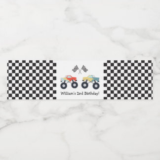 Étiquette Pour Bouteilles D'eau Monster Truck Party