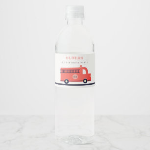 Étiquette Pour Bouteilles D'eau Moteur de camion feu de la Marine Rouge n'importe