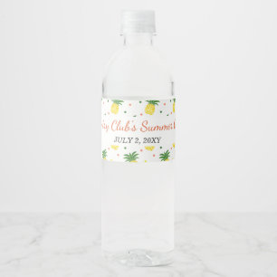 Étiquette Pour Bouteilles D'eau motif d'ananas aquarelle