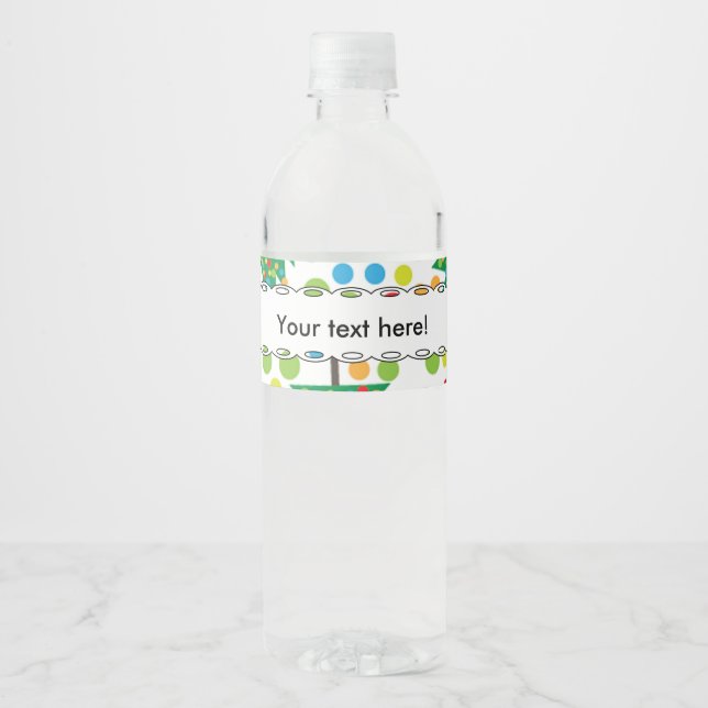 Étiquette Pour Bouteilles D'eau Motif d'arbres de Noël (Devant)