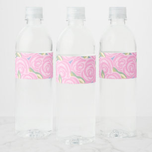 Étiquette Pour Bouteilles D'eau Motif floral de roses vintage
