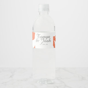 Étiquette Pour Bouteilles D'eau Motif Silo Rose Corail