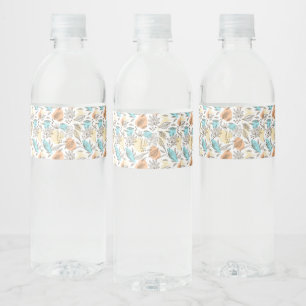 Étiquette Pour Bouteilles D'eau Motif tropical d'été dessiné à la main