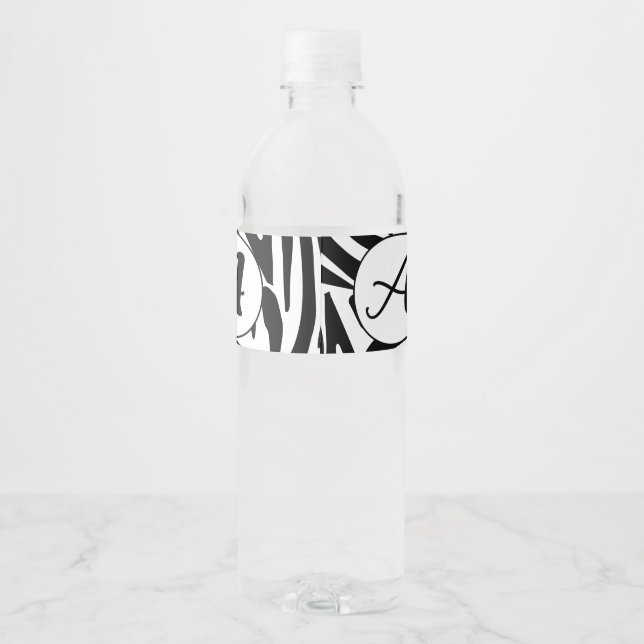 Étiquette Pour Bouteilles D'eau Motif Zèbre (Dos)