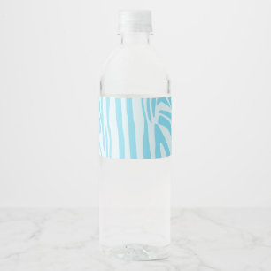 Étiquette Pour Bouteilles D'eau Motif Zèbre Bleu