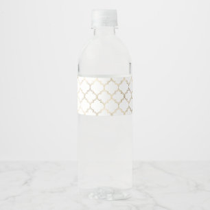 Étiquette Pour Bouteilles D'eau Motifs de luxe à motifs géométriques islamiques do